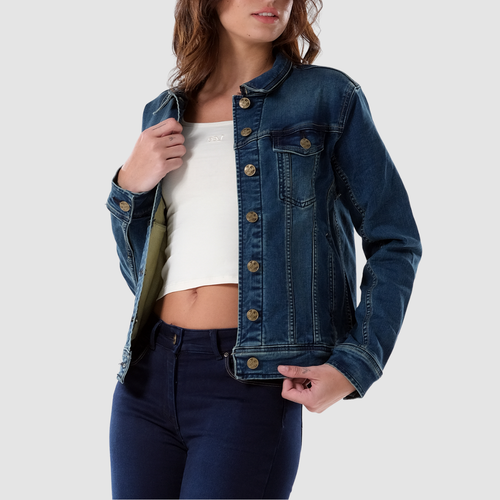 Syysdenimintakki – Rentovintage takki napitukseksella