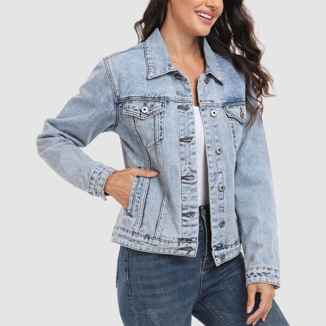 Vintagedenimintakki – Pestyn näköinen, rento takki napitukseksella